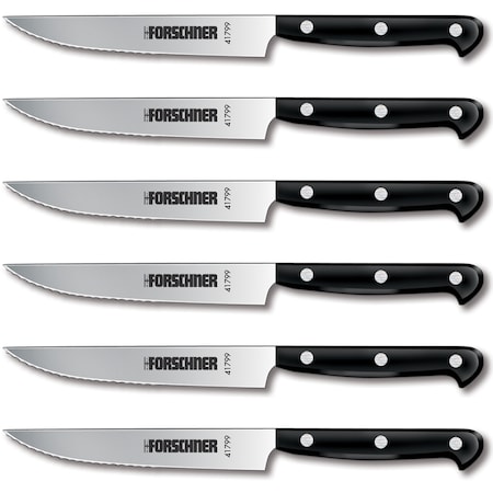Swiss Army Brands 2023 Victorinox 46799 Kitchen Black Steak Sets, 6-Piece Steak Set 46799 VIC-7.6029.61-X1